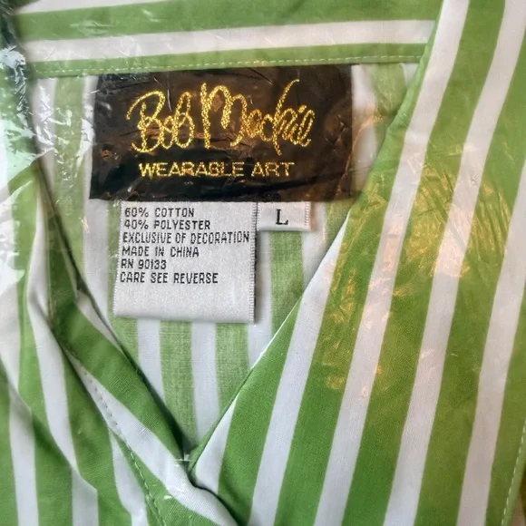 New Bob Mackie Wearable Art Embroidered Fruit Watermelon L Large Shirt Top NWT - Picture 5 of 6